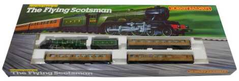 A Hornby OO gauge The Flying Scotsman train set, including 4-6-2 class A1 locomotive Flying Scotsman in LNER apple green 4472, LNER composite coach 22357, LNER composite coach 22357, and an LNER brake composite coach 4237, etc., boxed, R778.