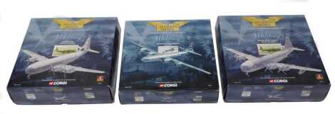 Corgi The Aviation Archive 1:144 scale military diecast, including Boeing KC-97L tanker Illinois Air Guard 48102, Boeing C-97G Delaware Air Guard 48103, and Boeing B29 Superfortress Enola Gay 48901, boxed. (3)