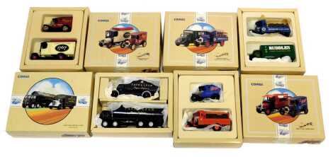 Corgi Classics Commercials limited edition two box sets, including The Ruddles Bedford O Series Thornycroft and beer truck, The Terry's of York Thornycroft van and Model T van, The Bass Model T van and Thornycroft van, and The Tate and Lyle Foden tanker a