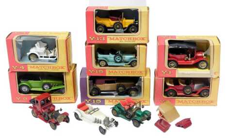 A selection of Matchbox Models of Yesteryear, comprising boxed Y2, Y15, Y9, Y13, Y4 and Y1, and three loose vehicles. (a quantity)