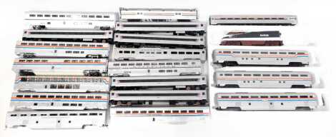 An Athearn OO gauge locomotive, Amtrak 467, together with various Amtrak coaches, etc. (1 box and loose)