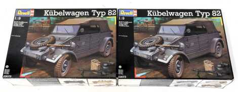 Two Revell model kits, for a Kubelwagen Type 82 1-9 scale, boxed.