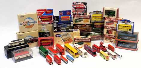 Corgi, Atlas and other diecast buses, including Corgi Celebrating the Diamond Jubilee of Her Majesty Queen Elizabeth II, Routemaster bus, ?? Edition of Great British Buses Greenline AEC Q Type single decker, Lledo Celebrating Sixty Years of Mars Confectio