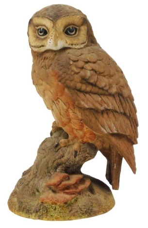 An Aynsley bisque porcelain figure of The Tawny Owl, by John Ansley, circa 1978, 21cm high.