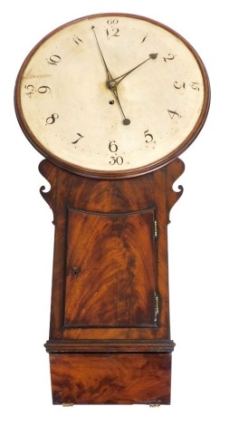 A Victorian mahogany drop dial tavern wall clock