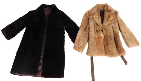 A mid century Hopetonella mink fur coat, together with a Coney jacket, size 14. (2)