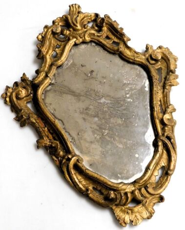 A Louis XV giltwood cartouche wall mirror