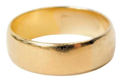 A 22ct gold plain wedding band, size L, 4.1g.