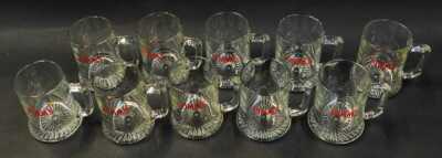 Ten Pimm's glass half pint tankards, 10.5cm high. - 2