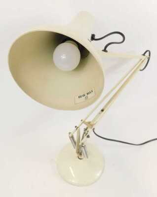 A Herbert Terry and Sons Ltd Anglepoise lamp, in cream, 87cm high, stamped, together with five frosted glass light shades. - 2