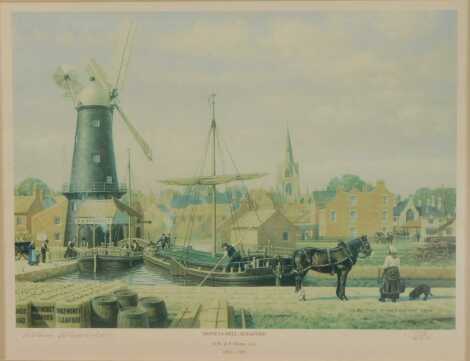 After Robin Wheeldon. Money's Mill Sleaford, signed limited edition print number 175/950, 30cm x 41cm.