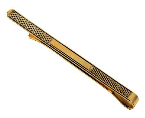 A 9ct gold tie clip, engine engraved design, 2.7g.