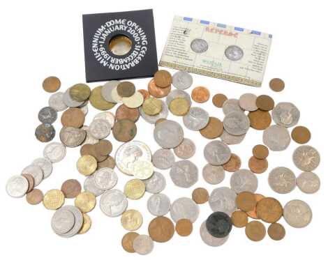 GB decimal, pre decimal and commemorative coinage, to include In Memory of Diana Princess of Wales five pound coin, mixed GB coinage, to include two pence, one pence, Millennium Dome commemorative token, etc. (1 box)