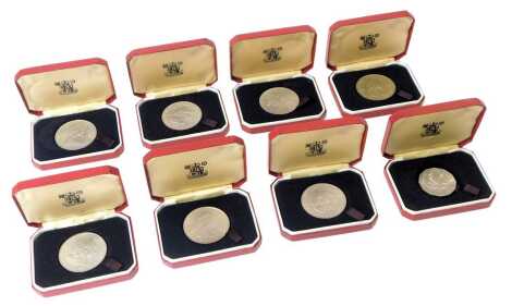 Eight Royal Mint commemorative coins, to include Prince of Wales and Lady Diana Spencer crowns, ten rupee, etc., each boxed.