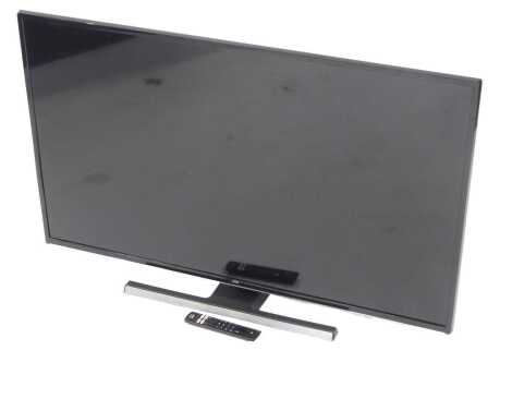 A JVC 43" smart 4K HDR LED television, model number LT-43CF890, with lead and remote.