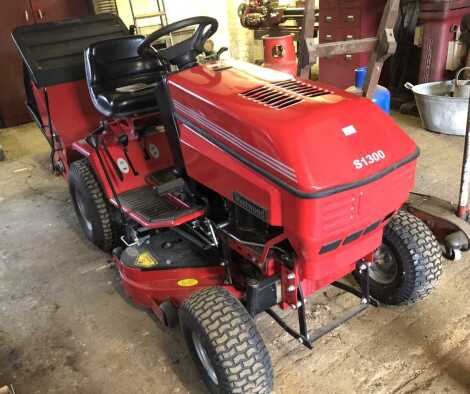 A Westwood S1300M ride on lawn mower, with grass box.