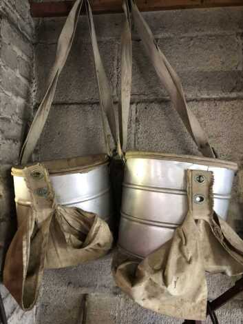 Two apple picking baskets.