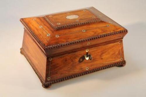 A 19thC mahogany jewellery box