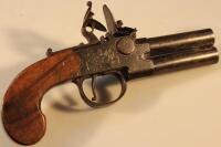 An early 19thC box lock double barrel pistol by Danderdale and Mabson