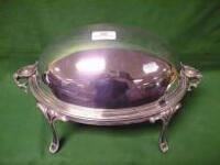 A Maple & Co silver plated breakfast chafing dish