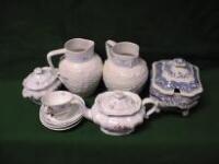 A pair of Mintons salt glazed ovoid jugs