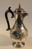 A Victorian electroplated baluster hot water jug