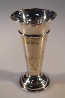 An Edward VII silver trumpet vase
