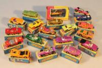 A collection of boxed Matchbox cars