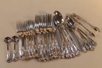 A part suite of electro plate Kings Pattern tableware