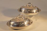 A pair of electro plate oval entree dishes
