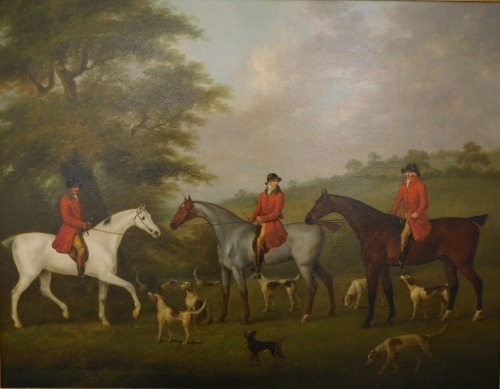 John Nost Sartorius (1759-c.1828). Mr Snow, with the Old Surrey fox hounds, oil on canvas, signed and titled on mount, 69.5cm x 90cm.