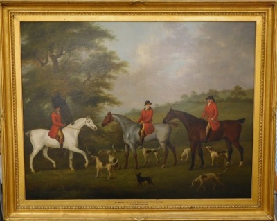 John Nost Sartorius (1759-c.1828). Mr Snow, with the Old Surrey fox hounds, oil on canvas, signed and titled on mount, 69.5cm x 90cm. - 2