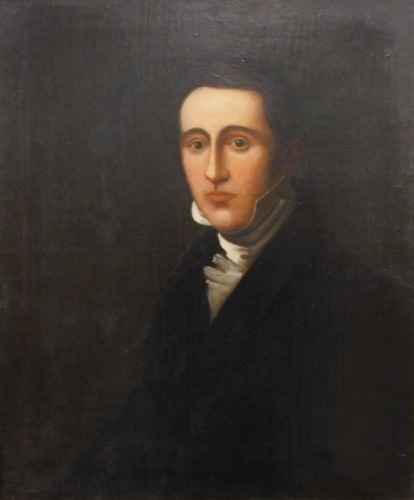 Robert H. Edmonstone (19thC). John Watson of Edinburgh 1789-1865, half length portrait, oil on canvas, attributed and titled on mount, 85cm x 82cm.