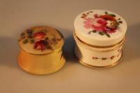 A Royal Worcester small trinket pot and a Victorian small hand painted trinket box.