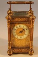 A late Victorian carriage clock with Arabic numerals