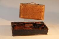 An oak cutlery tray and a small case.