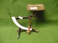 A set of Continental metal and brass postal scales