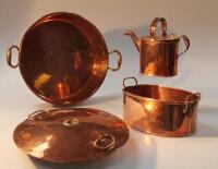 A selection of copper items