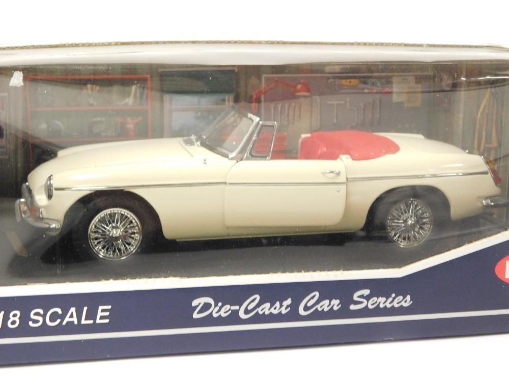 A Kyosho diecast model of an MGB Mk I, scale 1:18, together