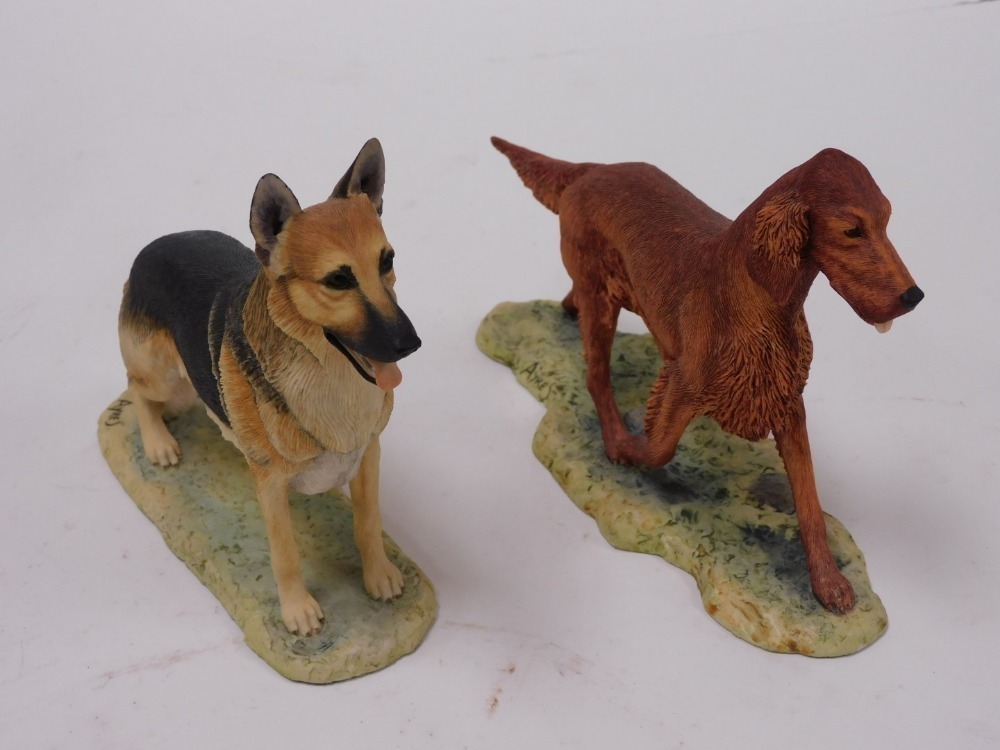 Three Border Fine Arts figures of dogs, by Ayres, comprising a