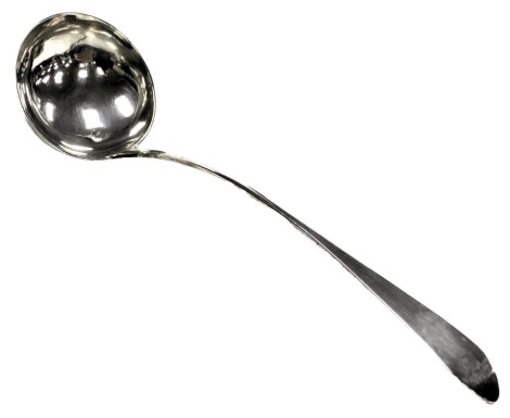 A George III Scottish silver soup ladle, Patrick Robertson, Edinburgh 1786, 5.83oz.