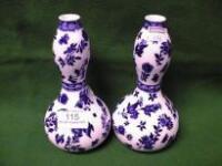 A pair of Coalport Salopian double gourd vases