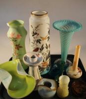 Various items of Victorian and later glass