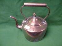 A 19thC copper kettle with brass handle