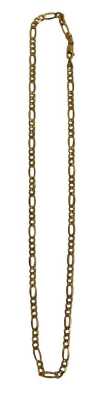 A flattened curb neck chain, yellow metal, stamped 375, 44cm long, 2.9g.