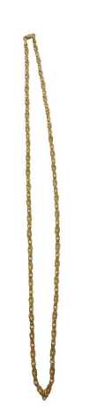 A fancy link flattened design neck chain, yellow metal, stamped 375, 60cm long, 13g.