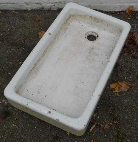 A Belfast sink, 15cm high, top 77cm x 46cm.