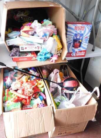 Various children's toys, including a Slush Puppy, doll's pram, high chair, etc. (3 boxes)