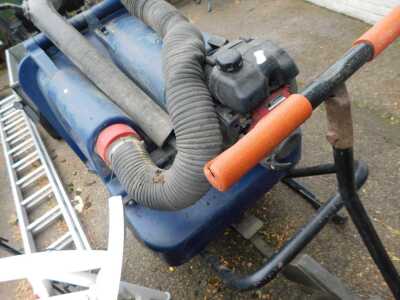 An industrial petrol garden vacuum, with tow bar attachment and piping, 125cm wide. - 4