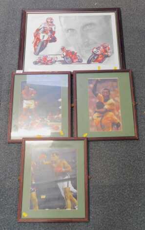 Various boxing prints, after Stewart MacIntyre carved Liberty Legends picture, etc. (4)